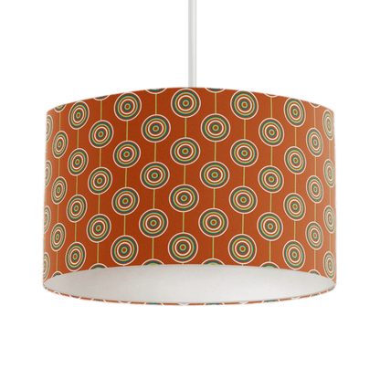 Orange Retro Circles Design Lampshade, Ceiling or Table Lamp Shade