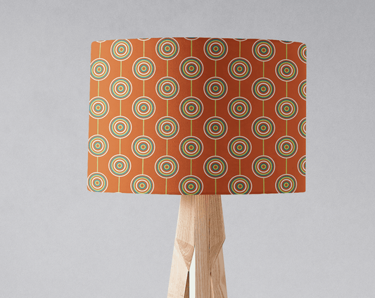 Orange Retro Circles Design Lampshade, Ceiling or Table Lamp Shade