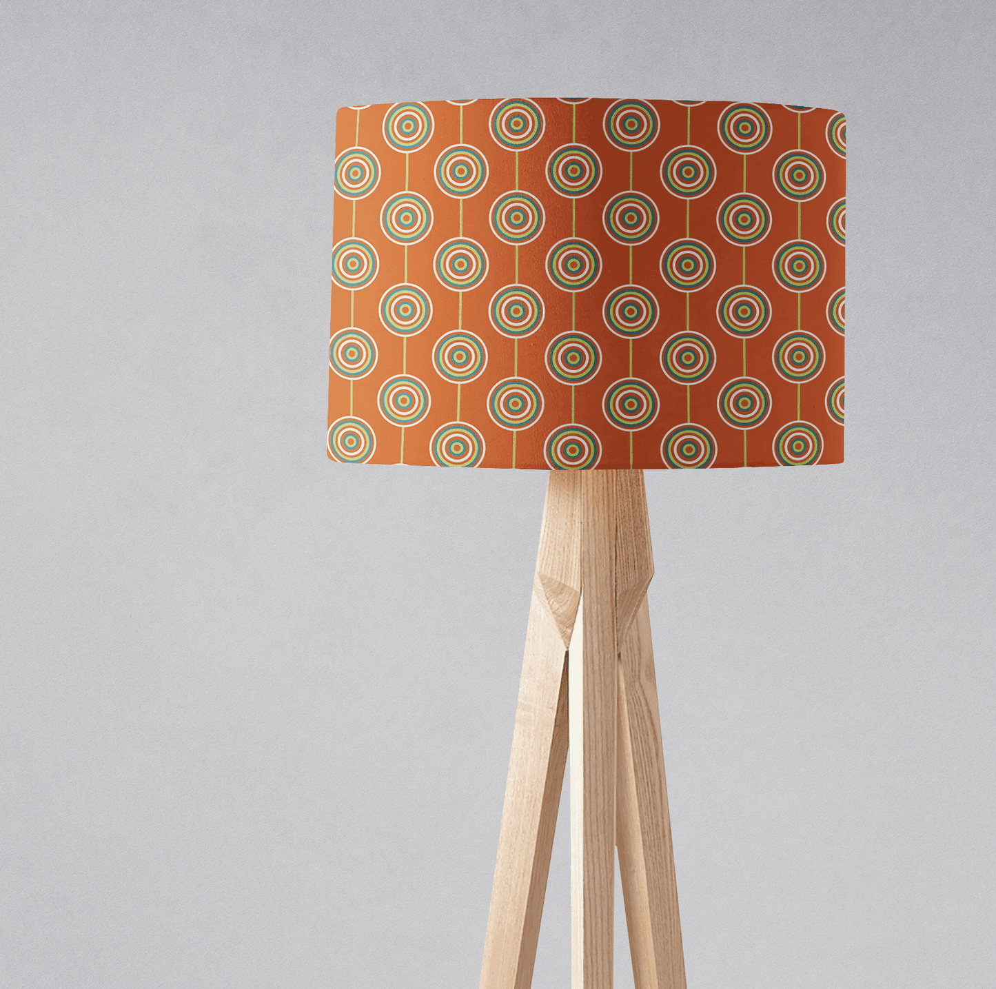 Orange Retro Circles Design Lampshade, Ceiling or Table Lamp Shade