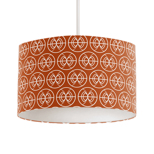 Orange and White Geometric Semi-Circle Design Lampshade, Ceiling or Table Lamp Shade