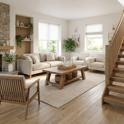 OSSO Rustic Wooden Coffee Table With Shelf