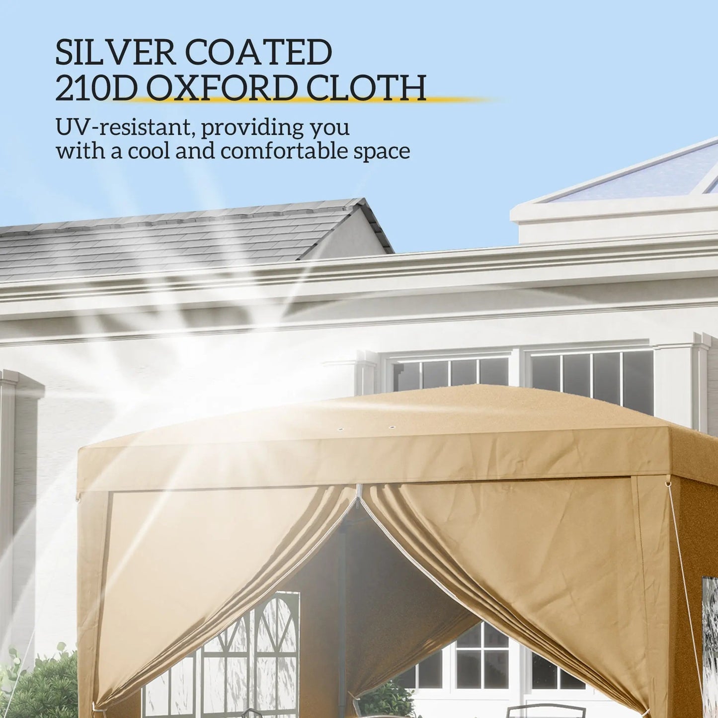 Outsunny 3 x 3(m) Pop Up Gazebo - Khaki