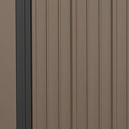 Outsunny 5.3 x 3.1ft Corrugated Steel Garden Shed - Brown