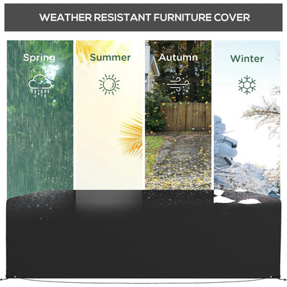 Outsunny 600D Oxford Table Set Cover Outdoor Garden Rattan Furniture Protection Cover Protector Waterproof Anti-UV, Black, 245 x 165 x 66 cm