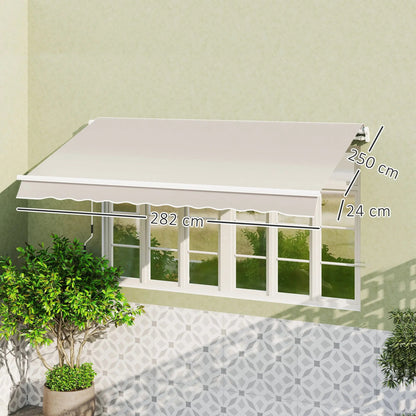 Outsunny Awning Replacement Canopy, Water Resistant UPF 50+ Sun Shade Cover for 3 x 2.5 m Garden Awning (Fabric Only), Cream White