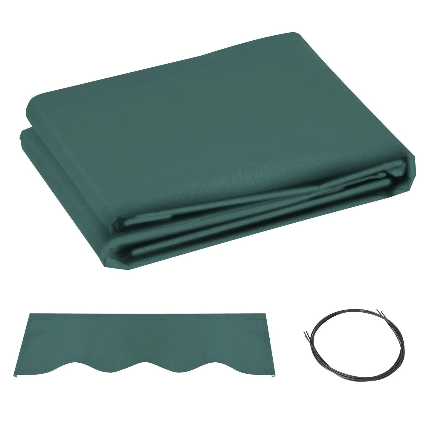 Outsunny Awning Replacement Canopy, Water Resistant UPF 50+ Sun Shade Cover for 3 x 2.5 m Garden Awning (Fabric Only), Green
