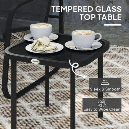 Outsunny Three-Piece Garden Seating Set - Black