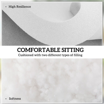 Outsunny Set of 4 Garden Seat Cushion with Ties, 42 x 42cm Replacement Dining Chair Seat Pad, Light Grey
