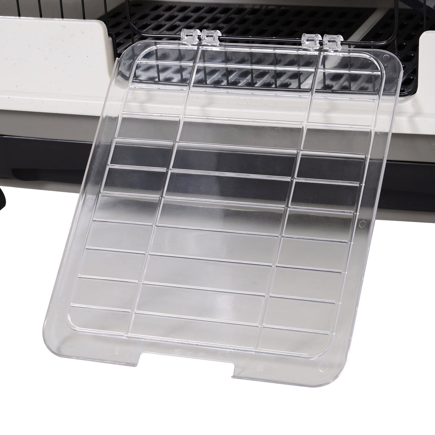 PawHut Four-Tier Small Animal Cage, for Bunnies, Ferrets, Chinchillas w/ Wheels, Tray - Black