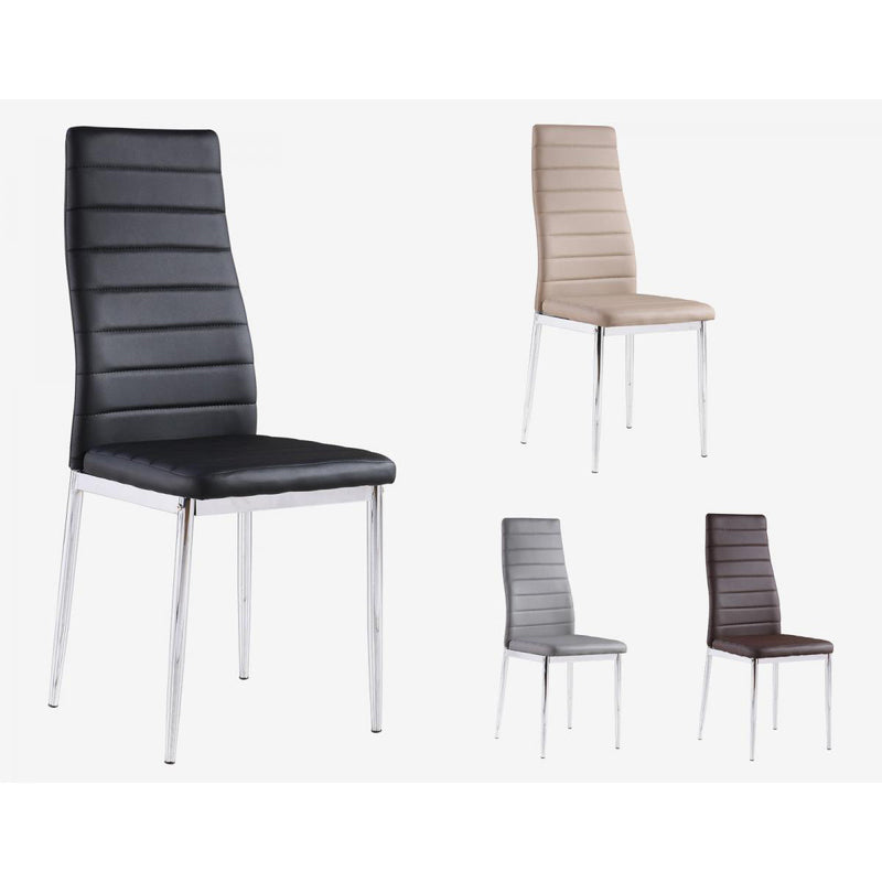 Pearl PU Chairs with Chrome Legs - Black