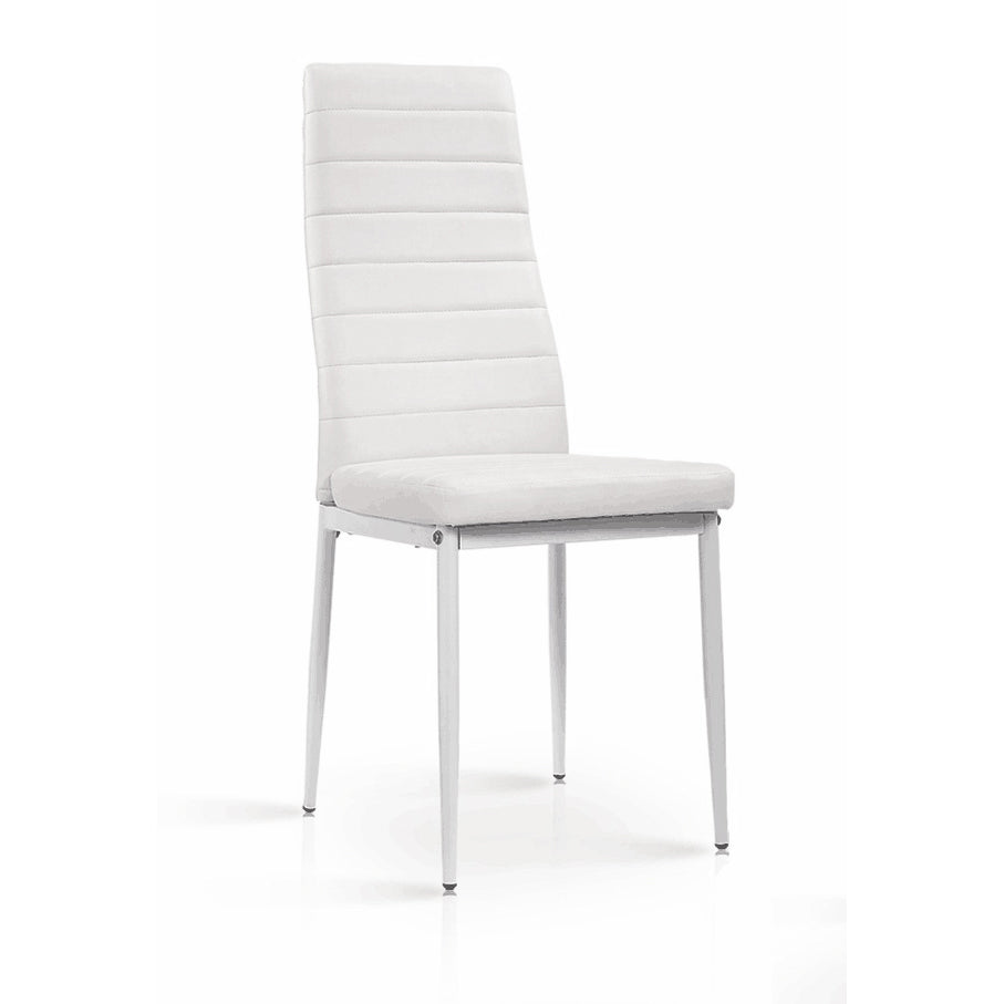Pearl PU Chairs with Painted Legs - White PU White Legs