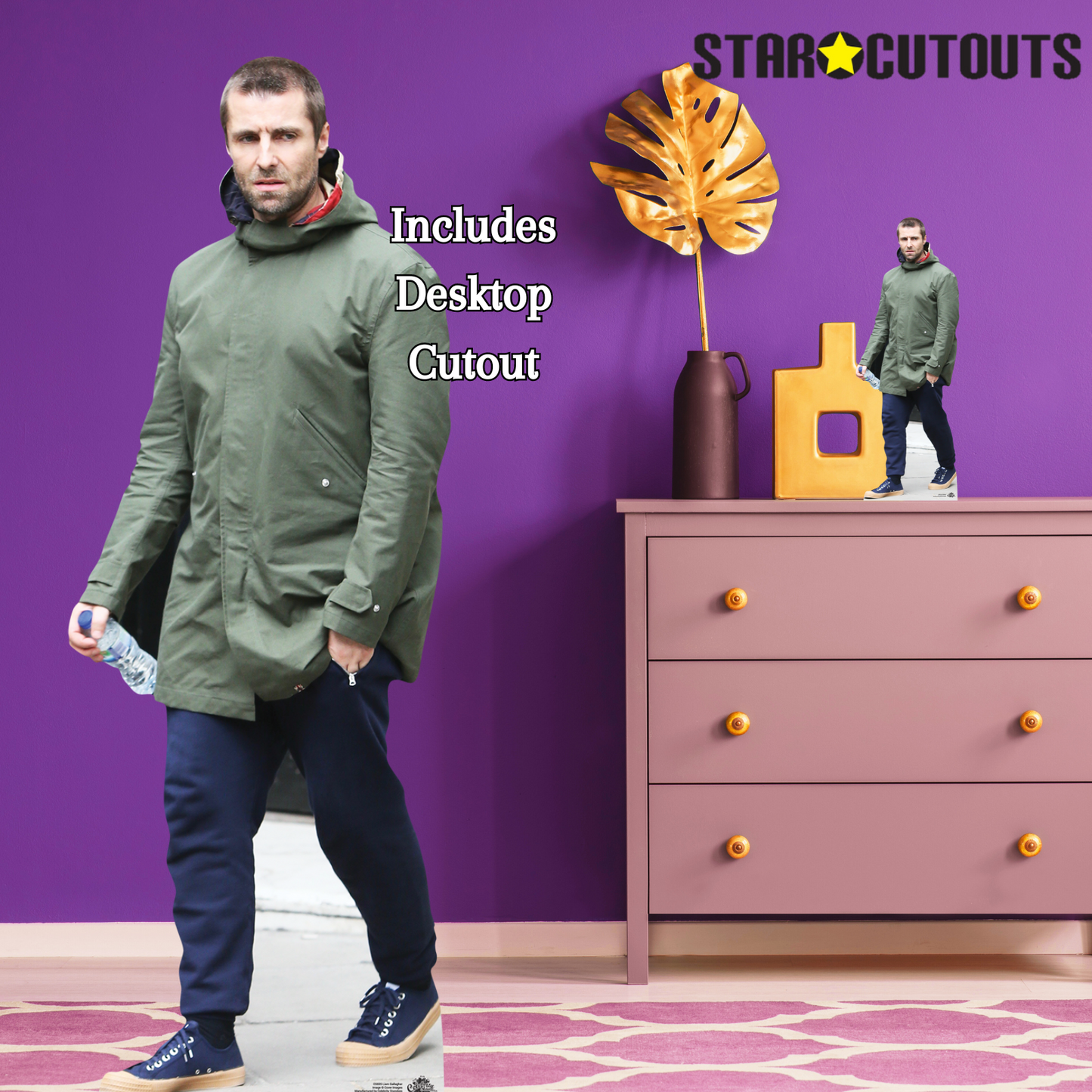 CS695 Liam Gallagher Height 178cm Lifesize Cardboard Cut Out With Mini