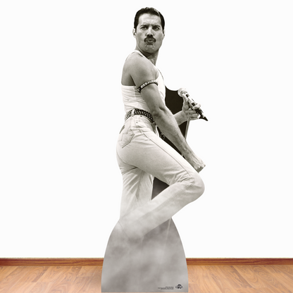 CS850 Freddie Mercury July 1985 Black and White (Live Aid) Height 179cm Lifesize Cardboard Cut Out With Mini