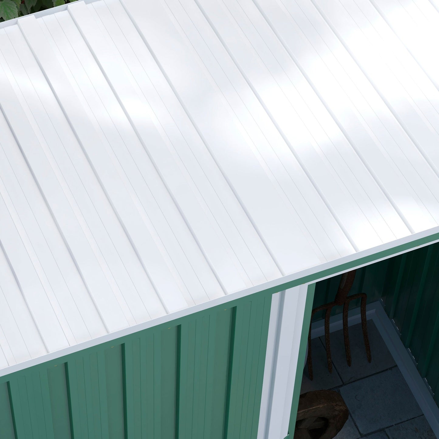 Outsunny 5 x 3ft Garden Storage Shed with Sliding Door and Sloped Roof Outdoor Equipment Tool, Green