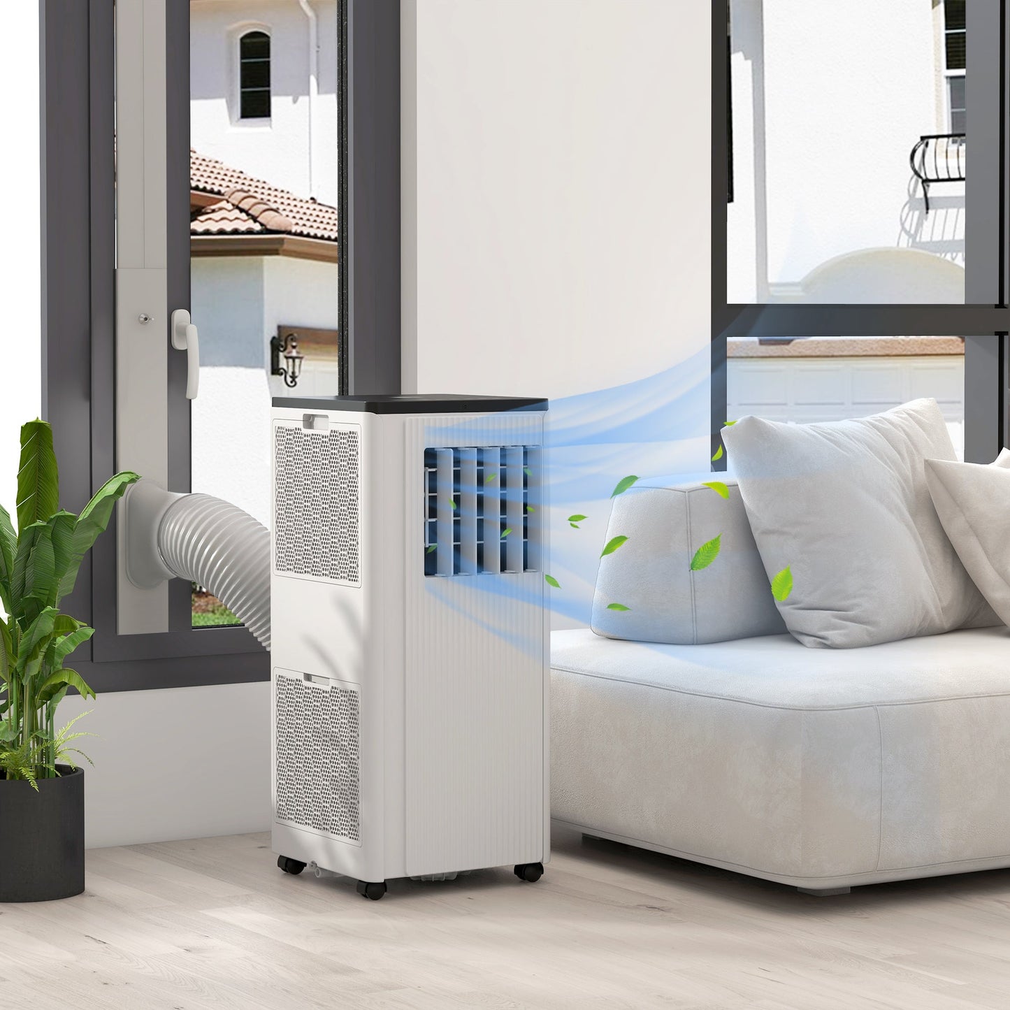 HOMCOM 9,000 BTU App-Controlled Mobile Air Conditioner, 20m\'c2\'b2 Radius - White