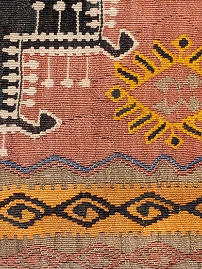 Turkish Kilim Vintage Cushion Cover - 40 x 40 cm