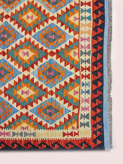 Maimana Afghanistan Kilim Rug - 196 x 152 cm