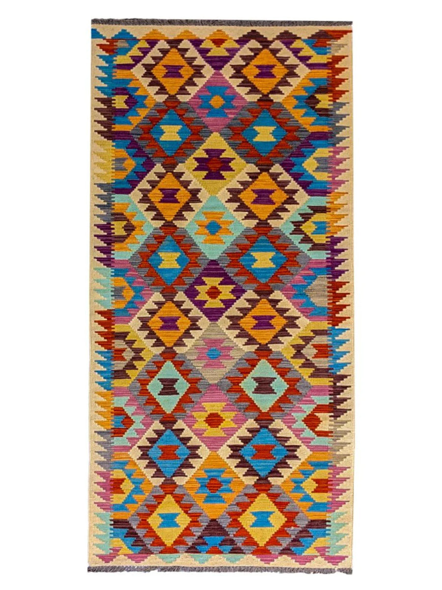 Maimana Afghanistan Kilim Rug - 290 x 79 cm