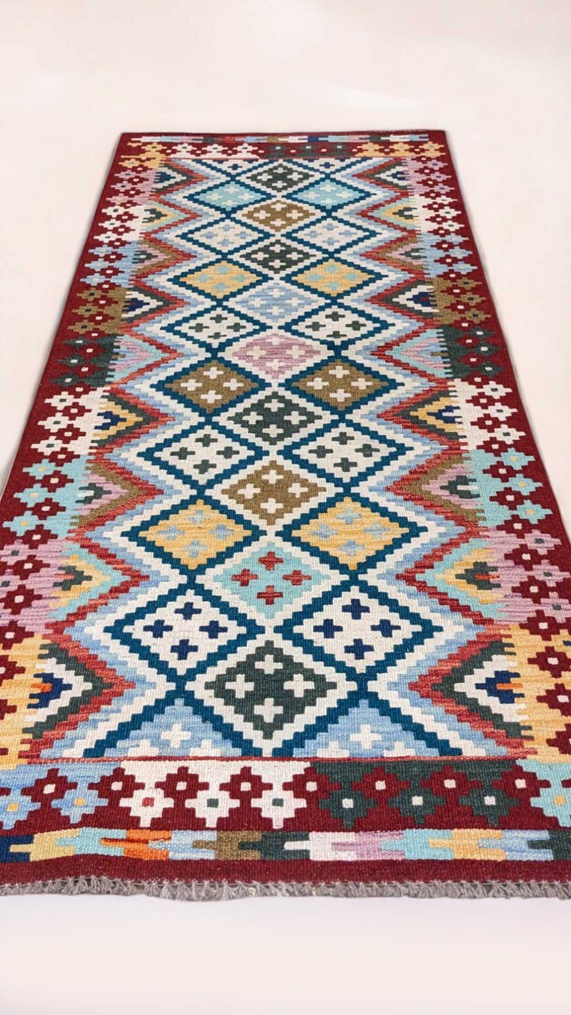Maimana Afghanistan Kilim Rug - 196 x 79 cm