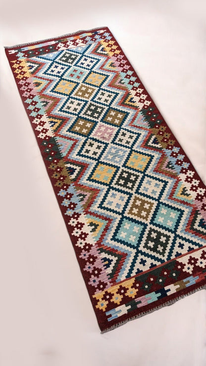 Maimana Afghanistan Kilim Rug - 196 x 79 cm
