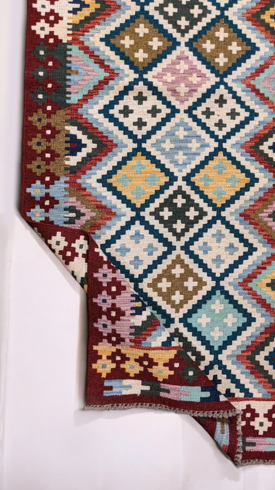 Maimana Afghanistan Kilim Rug - 196 x 79 cm