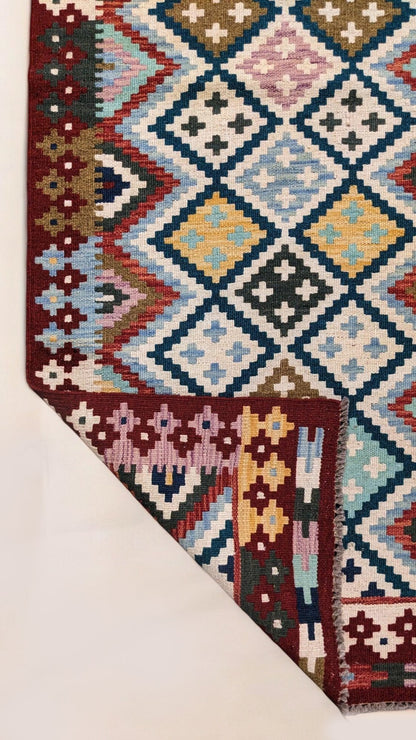 Maimana Afghanistan Kilim Rug - 196 x 79 cm