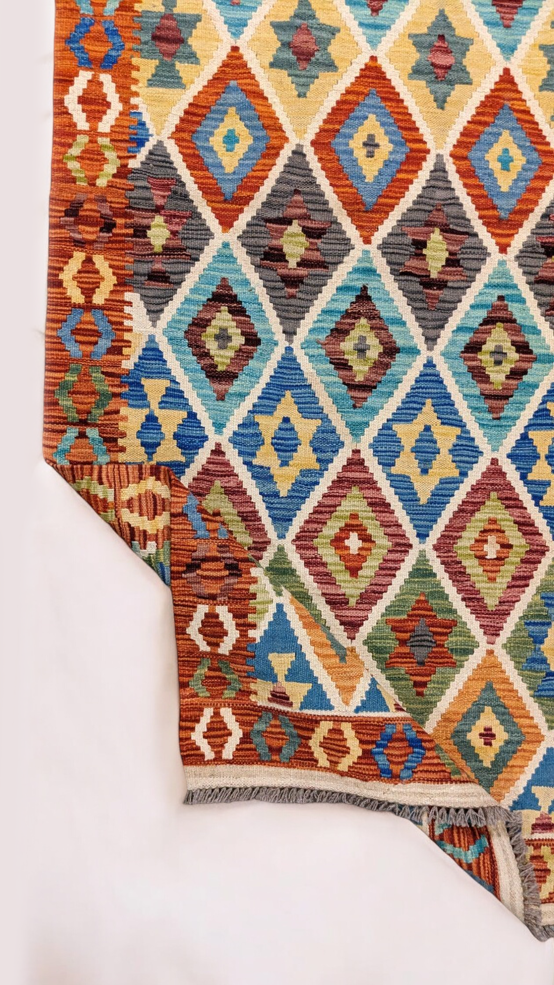 Maimana Afghanistan Kilim Rug - 201 x 89 cm