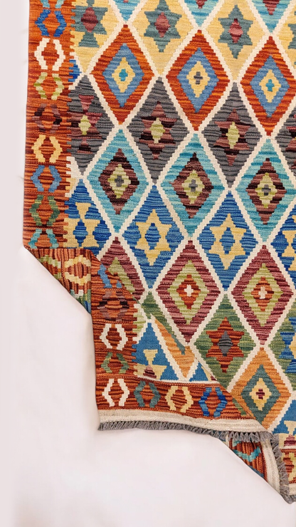 Maimana Afghanistan Kilim Rug - 201 x 89 cm