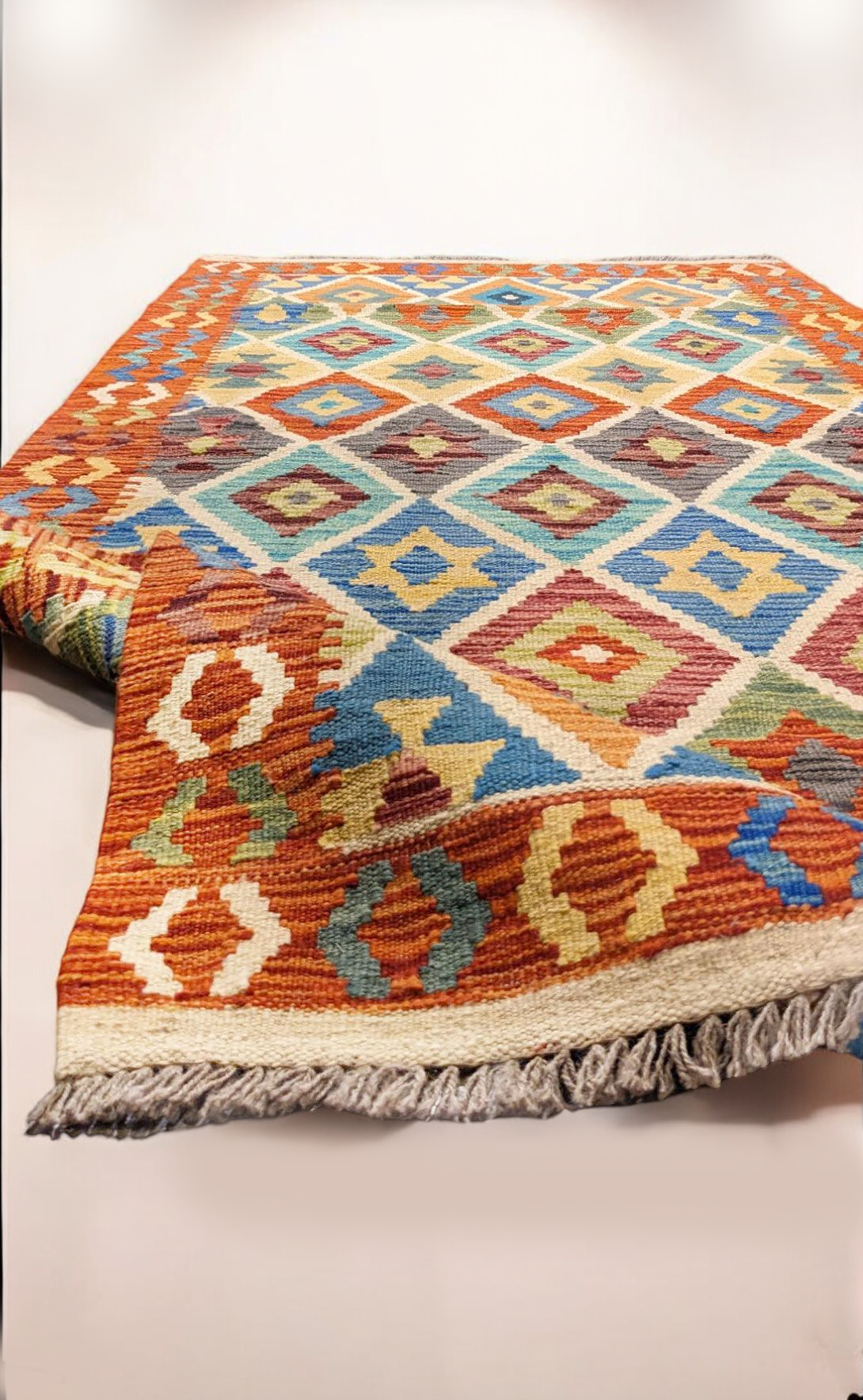 Maimana Afghanistan Kilim Rug - 201 x 89 cm
