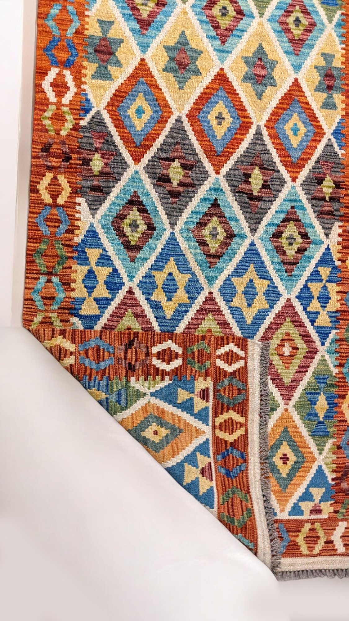 Maimana Afghanistan Kilim Rug - 201 x 89 cm