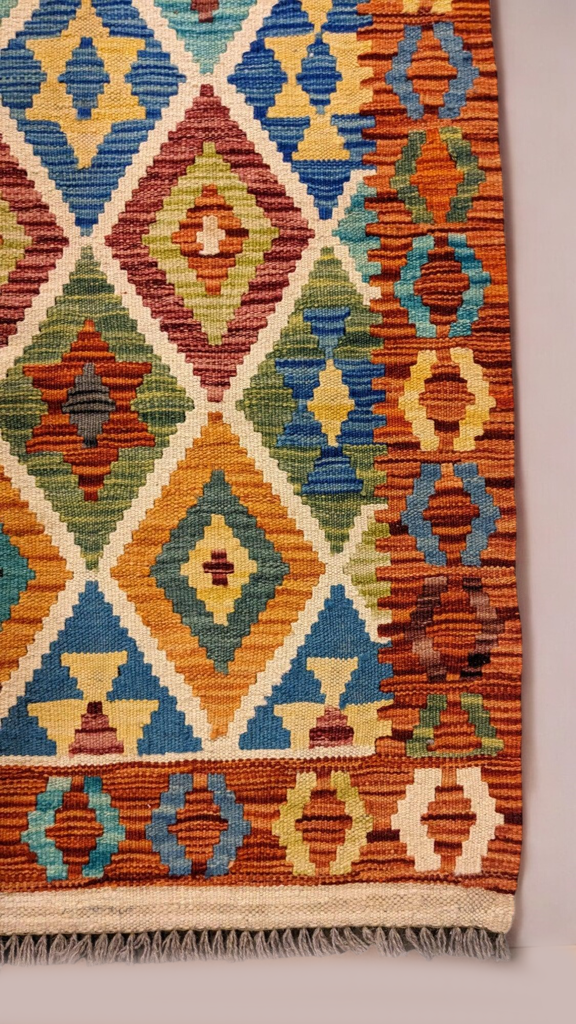 Maimana Afghanistan Kilim Rug - 201 x 89 cm