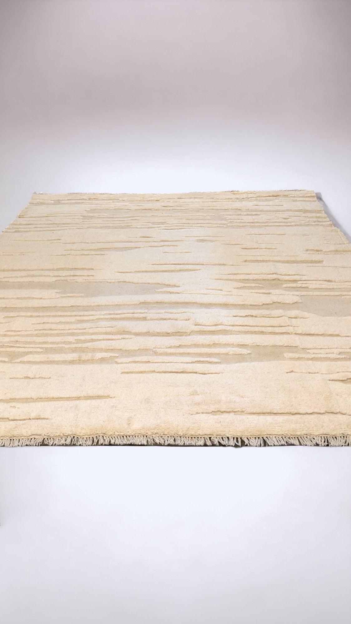 Snugly Textured Berber Wool Rug - 278 x 257 cm