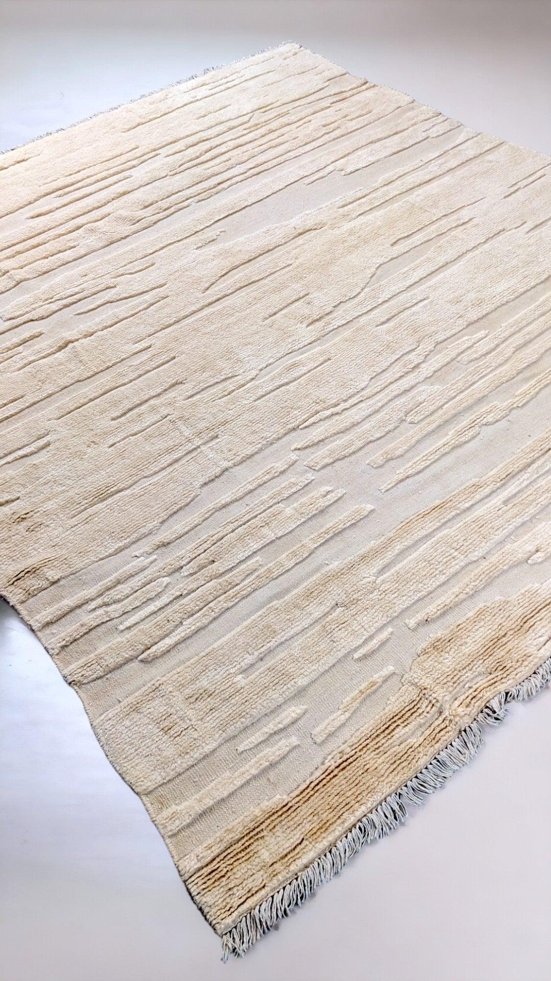 Snugly Textured Berber Wool Rug - 278 x 257 cm