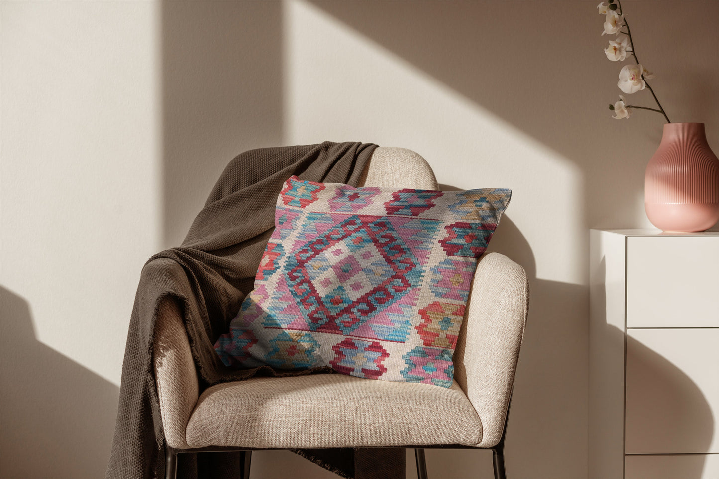 Afghan Kilim Cushion Cover - 45 x 45 cm
