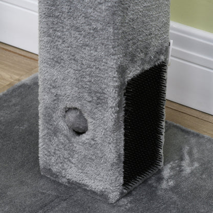PawHut Cat Tree Scratching Post for Indoor Cats 79cm Jute Scratcher Climber w/ Carpet Base Dangling Toy – Grey
