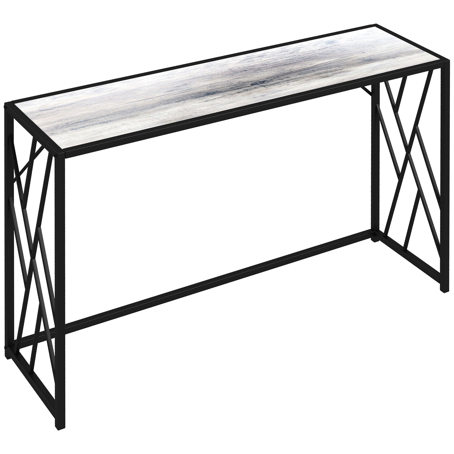 HOMCOM Console Table, Industrial Sofa Table with Metal Frame for Living Room, Hallway, 120\'c2\'a0cm, Grey