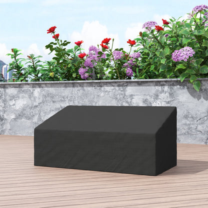 Outsunny 600D Oxford Cloth Furniture Cover, 3 Seater Sofa Protector for Garden Patio, Outdoor, Waterproof, Black, 218 x 111 x 63-101 cm