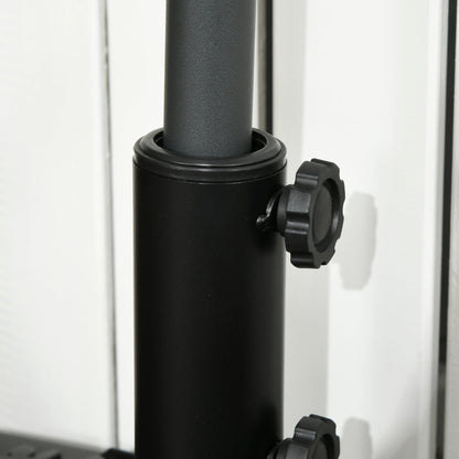 Outsunny Water/Sand Fillable Half Parasol Umbrella Base - Black