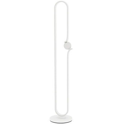 HOMCOM LED Floor Lamp, Dimmable Floor Standing Lamp with Glass Night Light, Foot Switch for Living Room, Bedroom, Office, White