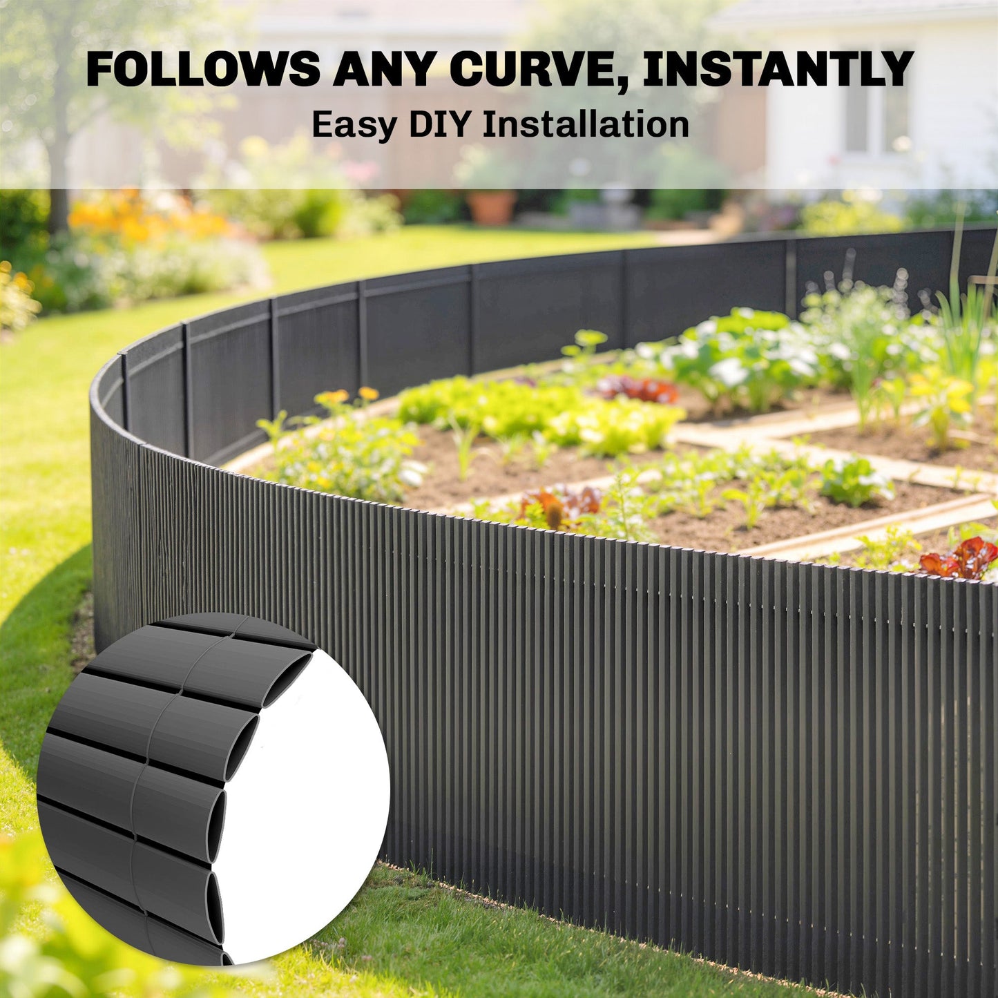 Outsunny 2Pcs Plastic Privacy Screening Fence, 1m x 5 m Waterproof Windbreak Fence, Dark Grey