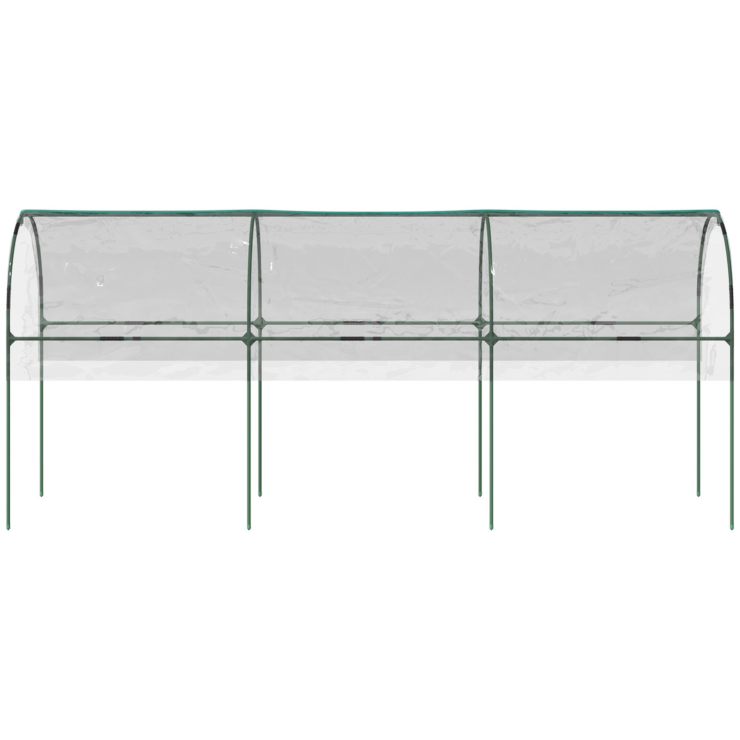 Outsunny Tunnel Tomato Greenhouse with 4 Hoops and Top Tap, Pointed Bottom and Guy Ropes, 400 x 123 x 171 cm, Clear