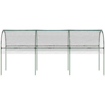 Outsunny Tunnel Tomato Greenhouse with 4 Hoops and Top Tap, Pointed Bottom and Guy Ropes, 400 x 123 x 171 cm, Clear