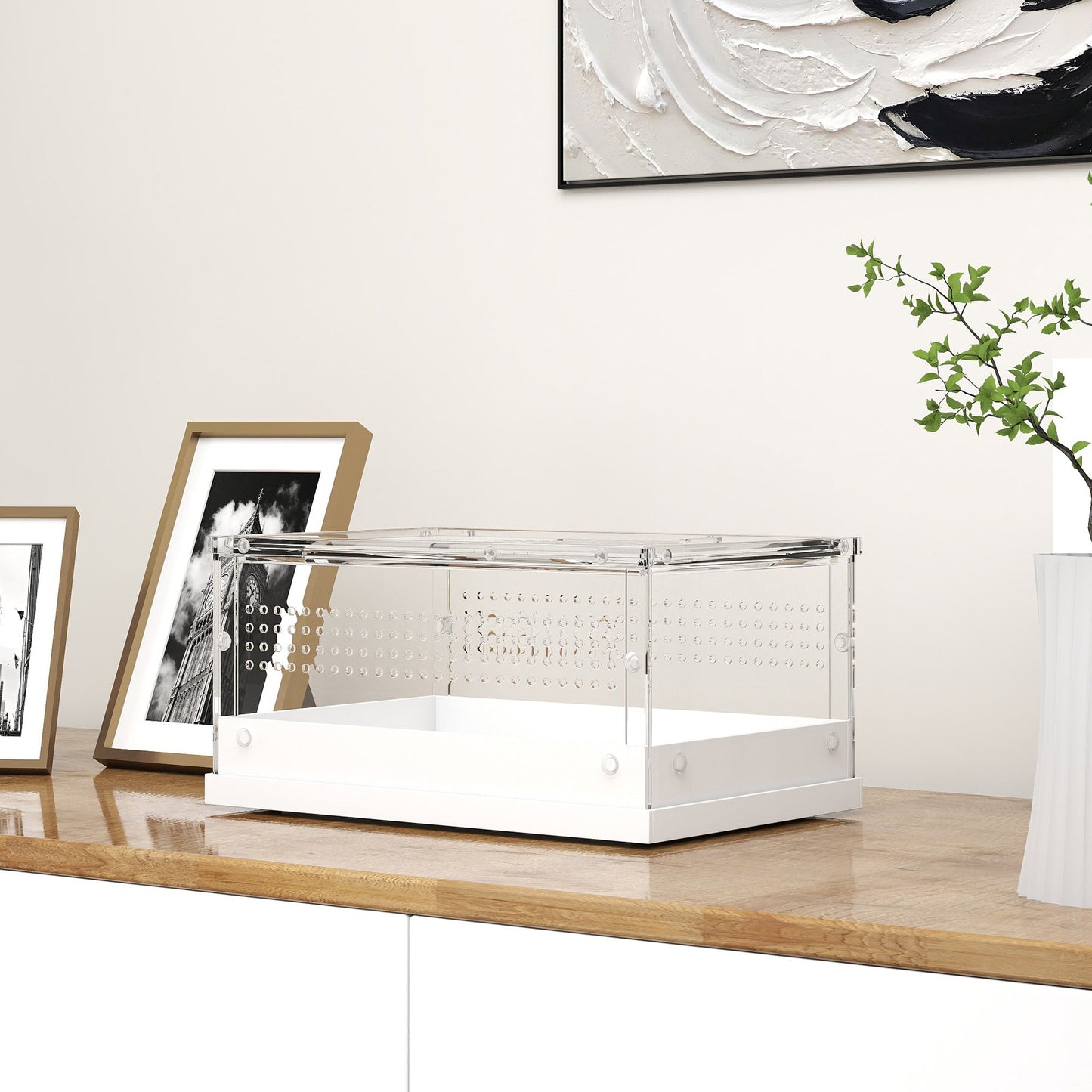 PawHut Acrylic Reptile Terrarium with Top Sliding Door, Vents,  for Snake, Frog, Spider, Gecko, Tarantula, 30 x 20 x 15 cm
