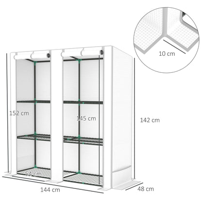 Outsunny Three-Tier Mini Greenhouse - White