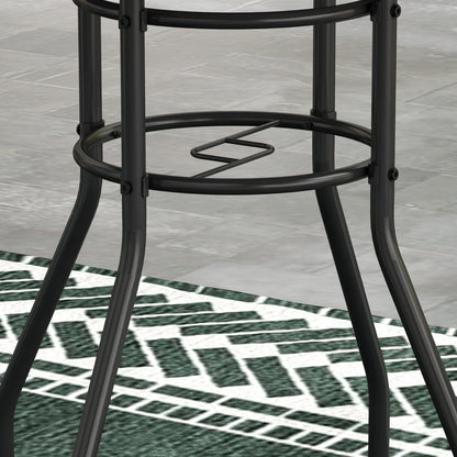 Outsunny \'ce\'a660 Garden Table, with Glass Printed Tabletop - Multicolour