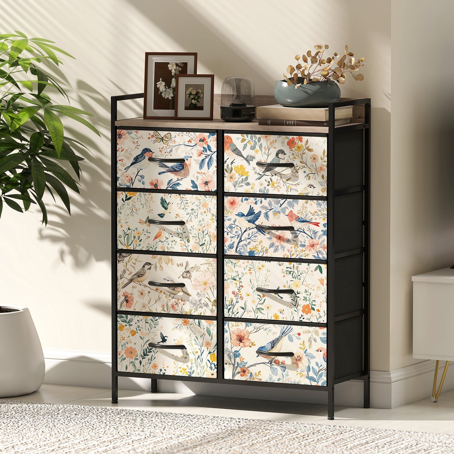 HOMCOM 8-Drawer Chest of Drawers - White
