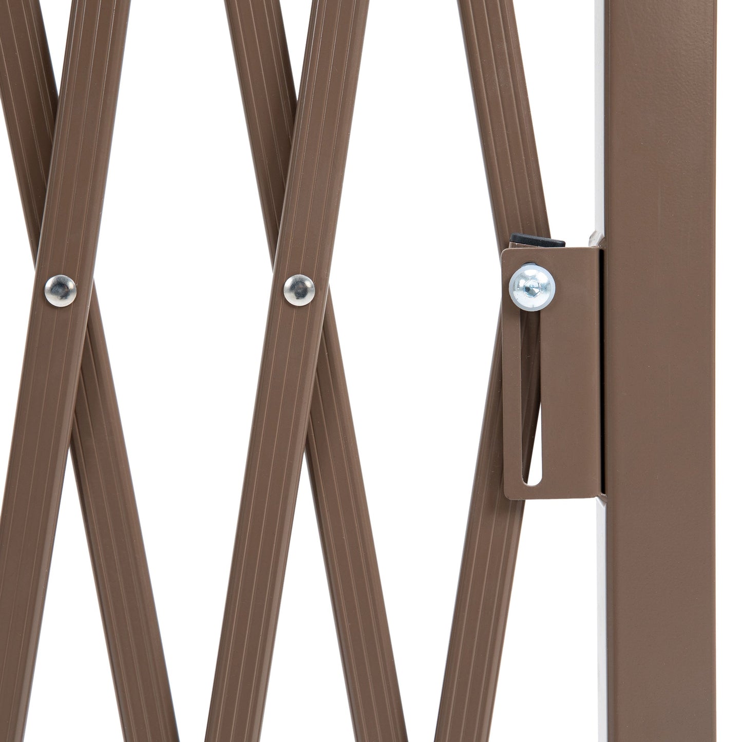 Outsunny Set of 2 Expanding Garden Fencc, Aluminium Freestanding Foldable Picket Fence, 300cmx103.5 cm, Dark Brown