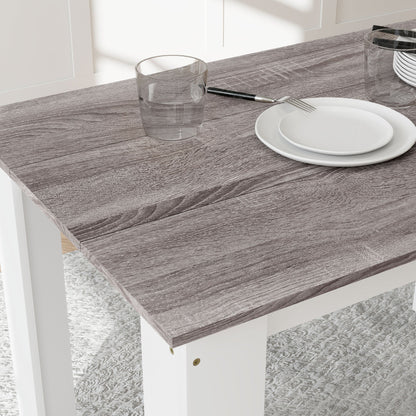 HOMCOM Dining Table for 4-6 People, Kitchen Table with Wood Effect for Dining Room, Grey