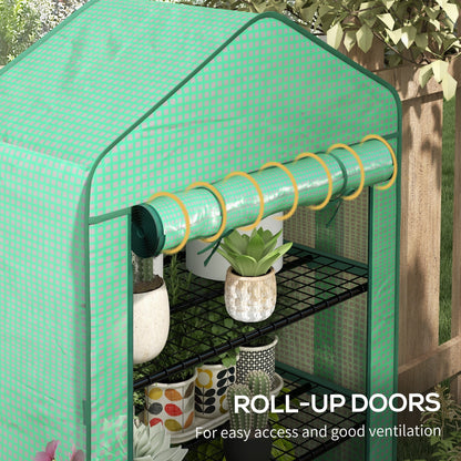 Outsunny Four-Tier Mini Greenhouse, with Reinforced Plastic Cover