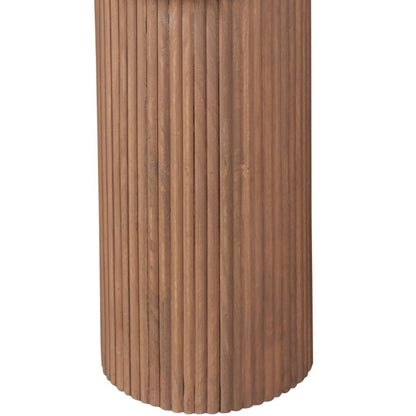 Bundi Natural Marble & Wood Pedestal Side Table